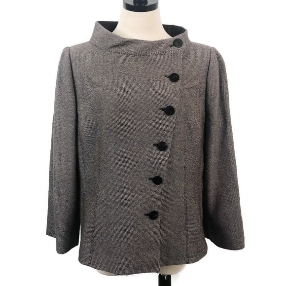 Armani Collezioni Jackets & Blazers - Armani Collezioni Wool Tweed Asymmetrical Jacket